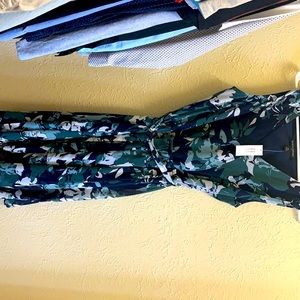 Never worn floral blue dress